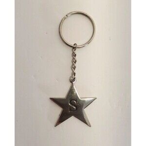 Star Keychain Metal Letter "S" - Star is Approx. 1"